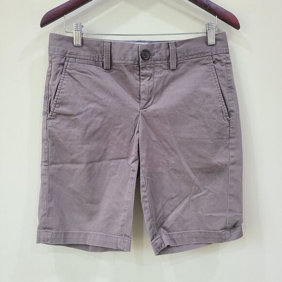 Banana Republic Womens Bermuda Short Size 4 Gray Chino Summer Neutral Stretch - Picture 1 of 9